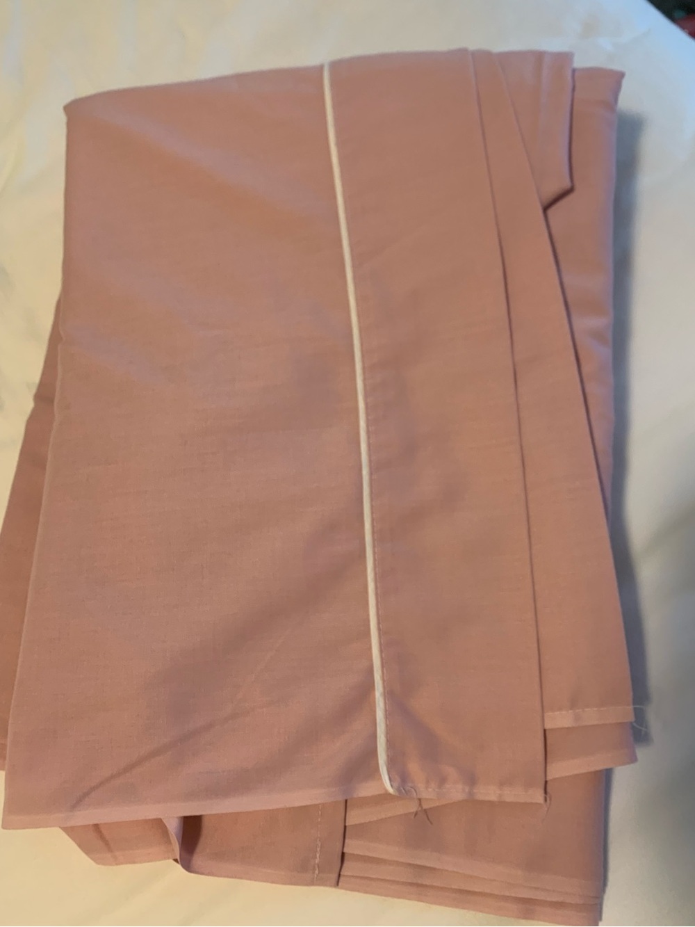 Lady Pepperell Pink with white trim Twin Flat and Fitted Sheets Muslin vintage